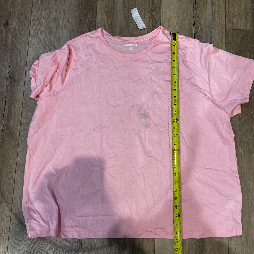 LAND'S END Women's Oversized Supima Short Sleeve Crew Neck T-Shirt Size 3X Pink - Picture 7 of 11